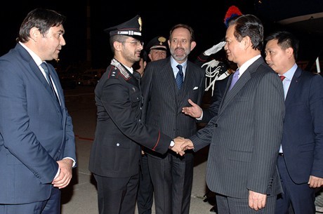 Thủ tướng Nguyễn Tấn Dũng tới Milan (Italy) tham dự Hội nghị Cấp cao Á-Âu lần thứ 10  - ảnh 1